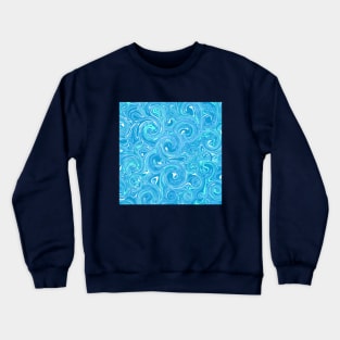 Abstract Liquid Circle -Blue Water Crewneck Sweatshirt